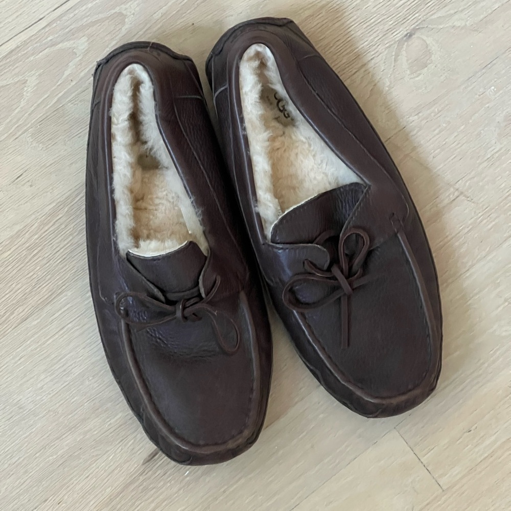 UGG Men Ascot Leather Sherpa Loafers